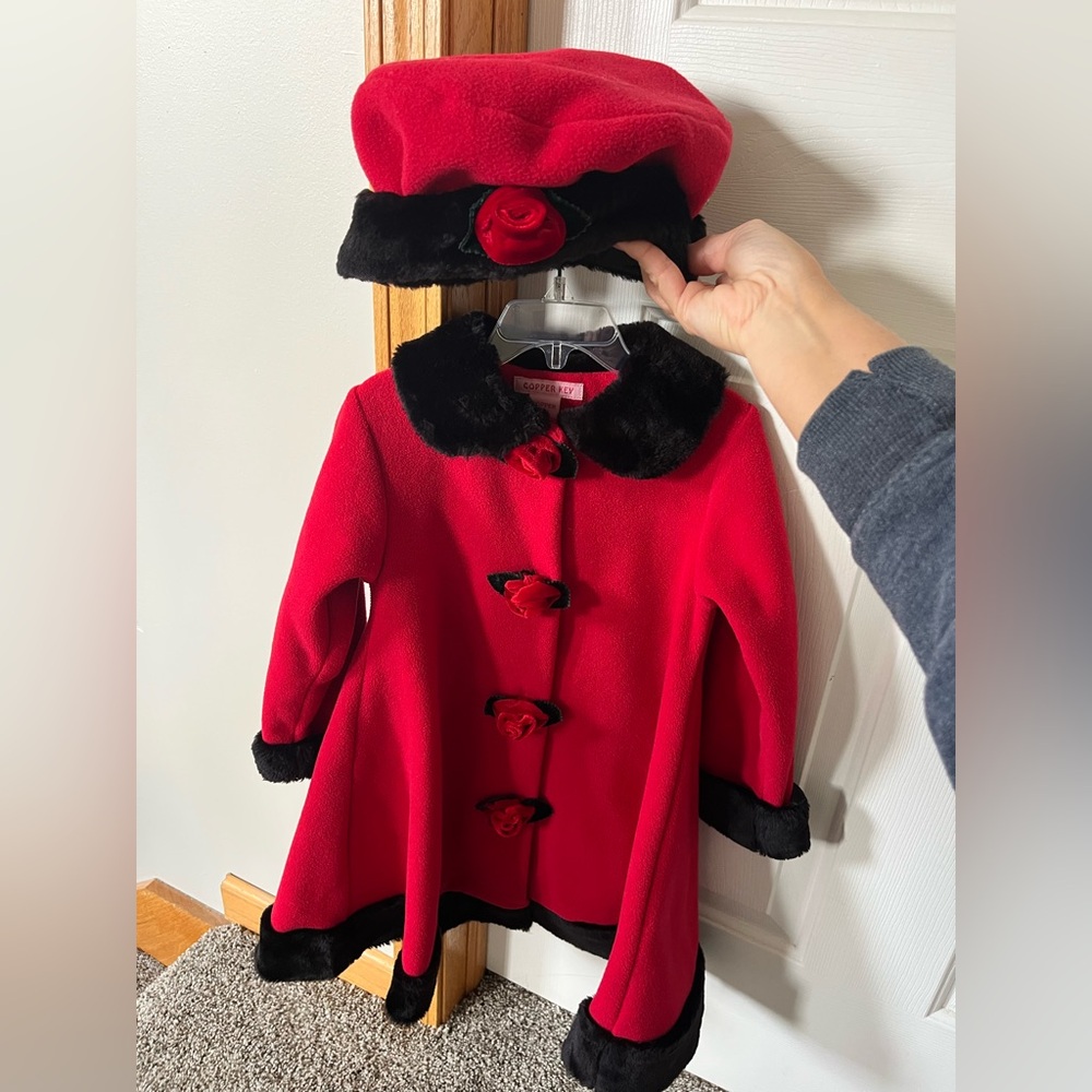 Charming Red Kids Coat with Hat